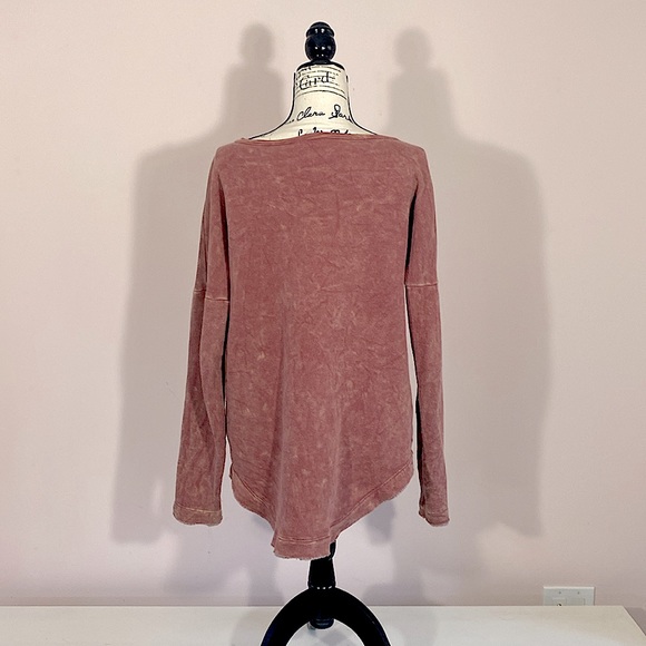 LEITH (Nordstrom) Womens Oversized Bleached Red Hi-Low N.Y.C. Sweatshirt XS - Picture 4 of 7